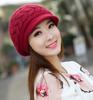 Gorra de Pato Tejida Estilo Coreano para Mujer Otoño e Invierno Gorro de Piel de Conejo con Flecha de Lana Gruesa de Doble Capa Cálido con Protección para las Orejas Envío Directo