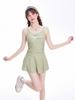 Traje de baño para mujer sexy de tirantes pecho pequeño cinturón almohadilla para el pecho conservador cubre vientre adelgazante viento puro deportes vacaciones aguas termales traje de baño