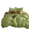 Outono/Inverno 2026 Novo Classe A Grau Mãe-Bebê Cor Sólida Bicolor Simples Leite Fleece Roupa de Cama para Casa Conjunto de Quatro Peças Espessado Quente