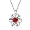 Exportação Transfronteiriça Colar de Floco de Neve em Prata Esterlina S925 Feminino Cor D 1 Quilate Moissanita Flor Pingente de Flor Corrente para Clavícula