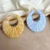 Atmósfera de Otoño e Invierno Pendientes Trenzados de Lana Coloridos Difuminados para Mujer Pendientes de Aro Coloridos Morandi Diseño de Nicho para Mujer