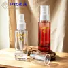 Botella atomizadora transparente de vidrio de 30 ml para tónico con tapa completa, bomba de presión, líquido de esencia de perfume, botella dispensadora cosmética