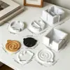 Chunqi ins lindo oso remolino redondo posavasos caja de almacenamiento base soporte de exhibición yeso molde de silicona