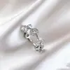 Anillo de Moneda Incrustado con Diamantes para Mujer, Estilo Europeo y Americano Transfronterizo, Diseño Abierto Ajustable, Anillo Único para Dedo Índice, Venta al por Mayor de Joyería
