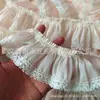 Adorno de Encaje Accesorios de Ropa Dobladillo de Falda DIY PlisadoLolita Falda Abullonada Adorno de Encaje con Volantes de 7 cm