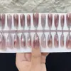 Time SeaBlue e Café Gradiente Olho de Gato Sonhador Estilo Fada Unhas Vestíveis Originais de Nicho Feitas à Mão