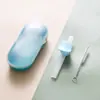 Ferramenta para Beber Sopa de Bebê, Ferramenta para Beber Mingau com Acessórios de Canudo com Fivela, Tigela de Silicone com Canudo para Suplemento Alimentar Infantil, Não Descartável