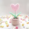 Transfronteiriço Acabado Mini Amor Tecido à Mão Pequeno Vasinho Flores Simuladas de Lã Ornamentos Criativos para Mesa Presentes Atacado