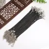 Colar Corda Pingente Corda Corda de Couro Preta Acessórios para Colar Pingente Corda de Couro Corrente de Pescoço Atacado Fábrica Fornecimento Direto