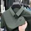 Nueva Camiseta de Manga Corta de Seda Helada para Hombre de Verano, Casual de Negocios, Elástica, Anti-Arrugas, Transpirable, Delgada, Polo Superior para Hombre