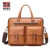 Bolsa de ombro masculina de negócios transfronteiriça, grande capacidade, resistente ao desgaste, bolsa transversal de PU, multifuncional, repelente de água, pequena bolsa para comércio exterior
