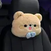 Soporte Lumbar y para Reposacabezas de Coche Oso de Dibujos Animados Lindo Peluche Cojín de Cintura para Coche Almohada Creativa Cómoda para el Cuello