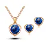 Conjunto Europeu e Americano Cristal Coração Coreano Zircônia Cristal Conjunto de Duas Peças com Conjunto de Brincos Colar de Diamante