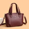 Bolsa de Couro Macio da Moda para Mulheres, Novo Estilo, Forro Interno Elegante, Bolsa Tote de Ombro, Portátil, Forte e Durável, Bolsa de Mão da Moda