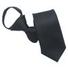 Gravata Masculina Pronta do Fabricante Zíper 6cm Estreita Cor Pura Sarja Escura Preguiçosa Fácil de Puxar Gravata Preta
