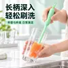 Cepillo para Tazas con Esponja Desmontable y Mango Largo Hogareño Cepillo de Limpieza Tres en Uno Reemplazable Colgante Cepillo Limpiador de Biberones Cepillo