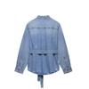 Exportação Transfronteiriça Roupas Femininas Novo Estilo Europeu e Americano Moda Casual Rasgado Decorativo Jaqueta Camisa Jeans 8197/076