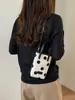 Bolsa para teléfono móvil de lunares fresca y dulce para mujer, para el día a día y el trabajo, minibolso de mano de color contrastante, Bolso de hombro cruzado simple y elegante