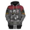 Sudadera con capucha y estampado digital 3D de uniforme militar europeo y americano transfronterizo, abrigo de cosplay
