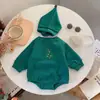 Ropa de Invierno para Bebés y Niños Pequeños Ropa de Navidad Transfronteriza para Niños y Niñas Ropa de Gateo de Manga Larga Otoño e Invierno Bata Gruesa con Capucha Forrada de Polar