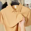 2026 Nova Camiseta Lisa Unissex Camisa Polo de Verão Manga Curta Casual de Negócios Top com Gola Toque de Seda Gelada