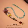Colar de Contas Dzi Amarelas Naturais de Nove Olhos, Pingente de Ágata Taiwanês, Colar Trançado para Casal Masculino e Feminino, Pronto para Venda