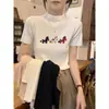 Camiseta Negra de Manga Corta para Mujer, 100% Algodón, Hombro Normal, Cuello Medio Alto, Moderna y Elegante, Top que Rejuvenece, Camiseta Básica Adelgazante para Primavera y Verano