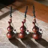Sándalo Rojo Colgante de Calabaza Pequeña Llavero de Coche Colgante de Cadena para Bolso para Hombres y Mujeres Colgante de Cuerda Juego Cultural Piezas de Mano Venta al por Mayor