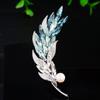 Broche Espiga de Trigo de Cristal Imitação da Indústria Pesada Europeia e Americana Pinos de Zircônio Micro Exquisitos de Alta Qualidade Moda Elegante Lapela de Terno Casaco