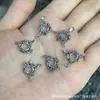Prata Antiga Vintage Panax Notoginseng Borboleta Prateada Flor do Amor Alegria Pacífica Anel de Corrida Pulseira Contas Espaçadoras Gota Pequena Acessórios para Joias DIY