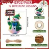 12 Peças de Enfeites de Boneco de Neve de Madeira para o Natal, Pingentes Coloridos de Boneco de Neve, Decorações de Natal e Ano Novo, Penduricalhos para Decoração de Ambiente