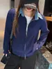 Nuevo suéter de punto patchwork con cuello de mezclilla para mujer, moderno y versátil, con un elegante diseño de solapa, un corte relajado y un efecto adelgazante