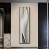 Arte Linear Abstrata Hall de Entrada Pintura Decorativa Minimalismo Italiano Sensação de Alto Padrão Escada Corredor Hallway Arte de Parede Vertical