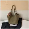 Bolsa Tote Retrô Elegante para o Outono de 2026, com Textura Tramada, Bolsa de Ombro de Grande Capacidade, Bolsa de Ombro para o Dia a Dia