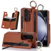 Adecuado para Samsung Z Fold8 Ultra Ranura para Lápiz Cartera Soporte Funda de Teléfono Fold6 Patrón de Lichi Funda de Teléfono Anticaídas