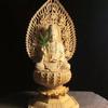 Talla de madera de tuya Taihang, pez dragón dorado, adornos anuales excedentes, talla de madera maciza, talla de raíz de pez dragón, adornos decorativos, artesanías
