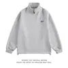 Sudadera Pesada Oversize Bordada con Cuello Alto y Media Cremallera Marca Trendy Americana para Jóvenes Holgada Casual Deportiva