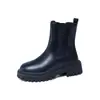 Botas Femininas de Comércio Exterior Tamanho Grande Botas de Cano Curto Versáteis e Modernas 2026 Novo Outono/Inverno Cor Sólida Salto Grosso Solado Grosso Feminino