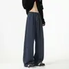 Pantalones Casuales de Color Sólido con Patrón de Escamas de Dragón para Hombre, Pantalones Sueltos de Pierna Ancha de la Alta Calle Americana para Otoño, Pantalones Deportivos Rectos de Moda para Adolescentes