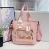 Bolsa de Tutoría para Estudiantes de Gran Capacidad Estilo Japonés 2025 Ciclo Escolar Bolsa Tote para Llevar Libros Bolso de Mano Bolso Cruzado