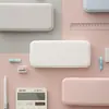 Caja de Papelería Multifuncional Simple, Estuche de Plástico Macarrón, Caja de Almacenamiento con Tapa abatible, Caja para Bolígrafos, Caja de Regalo, Pequeño Regalo de Negocios