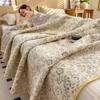 Manta de Toalha Jacquard Tricotada Classe A, Algodão Puro para Adultos no Verão, Gaze de Algodão de Três Camadas, Manta de Toalha Tradicional, Colcha Refrescante de Verão