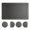 En Stock Manteles Individuales Cuadrados de PVC Estilo Nórdico con Hilo Dorado Estampado de Seda Manteles Individuales Occidentales a Prueba de Aceite Manteles para Mesa de Comedor China Diseño Simple Resistente al Calor