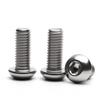 304 aço inoxidável cabeça hexacírculo hexágono parafuso DIN7380 cabeça de panela cabeça de cogumelo hexágono Bolt M3M4M5M6