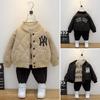 Abrigo de Otoño Profundo para Niño de Comercio Exterior Estilo Coreano Delgado Guapo Algodón Grueso para Bebé Traje de Béisbol Chaqueta Ligera Acolchada de Algodón para Niños