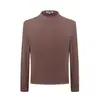 K608 Estilo de Rua Retrô Americano Nicho Desconstruído Design Básico Masculino Ajustado Stretch Manga Longa Camiseta