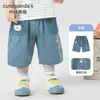 Ropa Infantil Panda Kaka Pantalones Cortos de Algodón Puro para Niños Pantalones Cargo para Niñas Pantalones Largos hasta la Rodilla para Niños Pantalones de Verano para Bebé