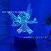 Luz nocturna 3D de Stitch táctil colorida control remoto nueva creativa usd lámpara de ambiente para dormitorio regalo