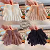 Guantes de Invierno de Dedos Completos Cálidos para Niños Niñas Estudiantes Escritura Lisos Lindos Color Puro Nuevos