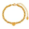 Diseño de Nicho Estilo Ins Europeo y Americano, Pulsera Sencilla y Elegante con Cuentas en Forma de Corazón para Mujer, Pulsera Versátil de Alta Gama en Forma de Corazón